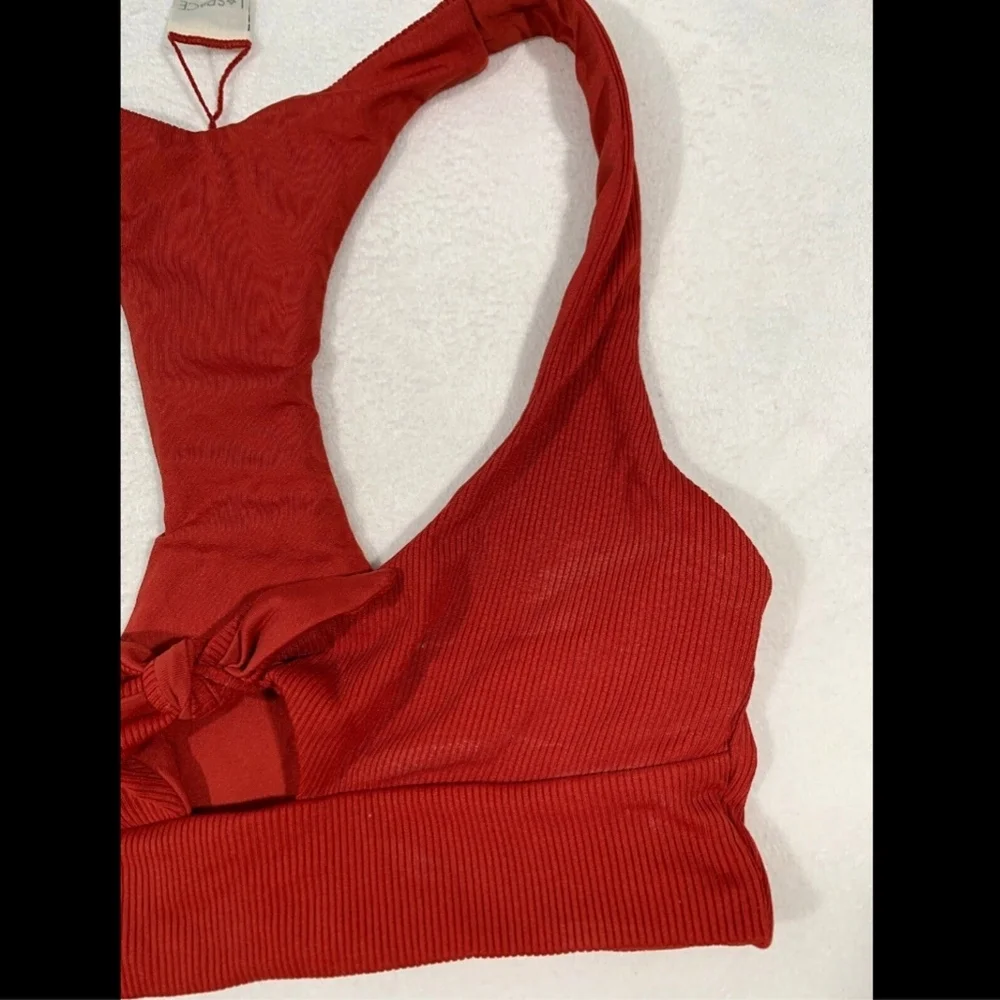 NWT $99 L Space Tara‎ Ribbed Bikini Top in Redwood [SZ XS ]